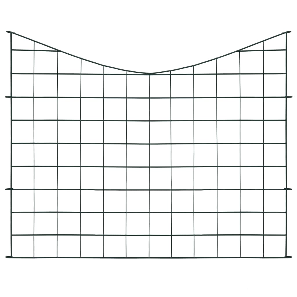 vidaXL Set gard de grădină arcuit concav, verde, 77,5 x 64 cm