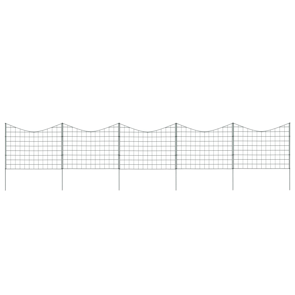 vidaXL Set gard de grădină arcuit concav, verde, 77,5 x 64 cm