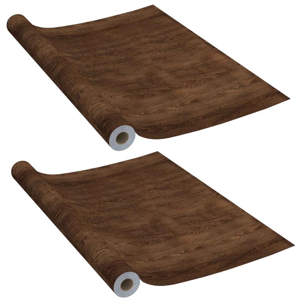 vidaXL Folii de ușă autoadezive, 2 buc., stejar închis, 210x90 cm, PVC