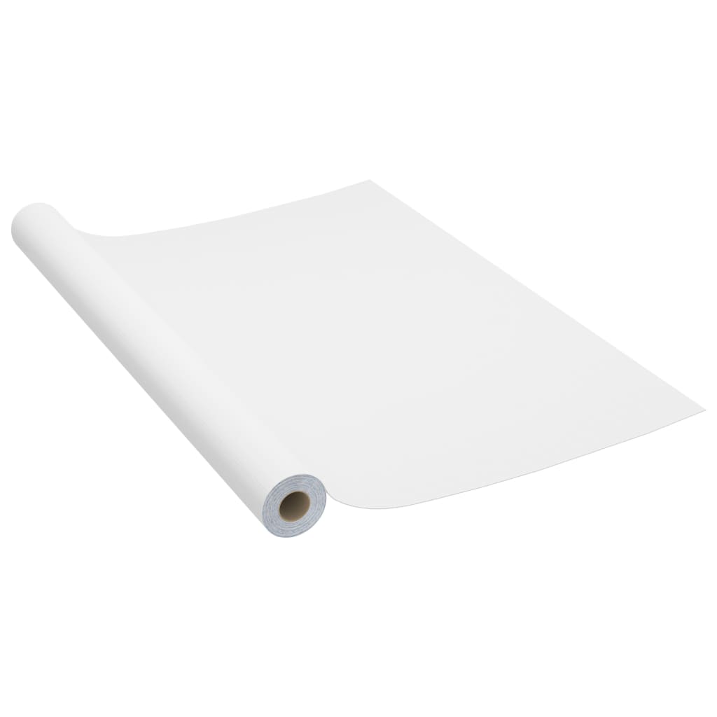vidaXL Folie de mobilier autoadezivă, alb, 500 x 90 cm, PVC vidaXL Folie de mobilier autoadezivă, alb, 500 x 90 cm, PVC