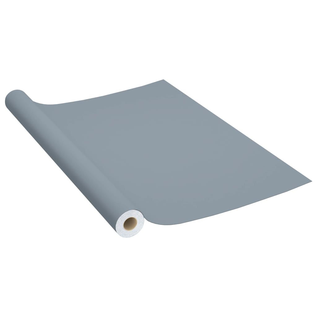 vidaXL Folie de mobilier autoadezivă, gri, 500 x 90 cm, PVC vidaXL Folie de mobilier autoadezivă, gri, 500 x 90 cm, PVC