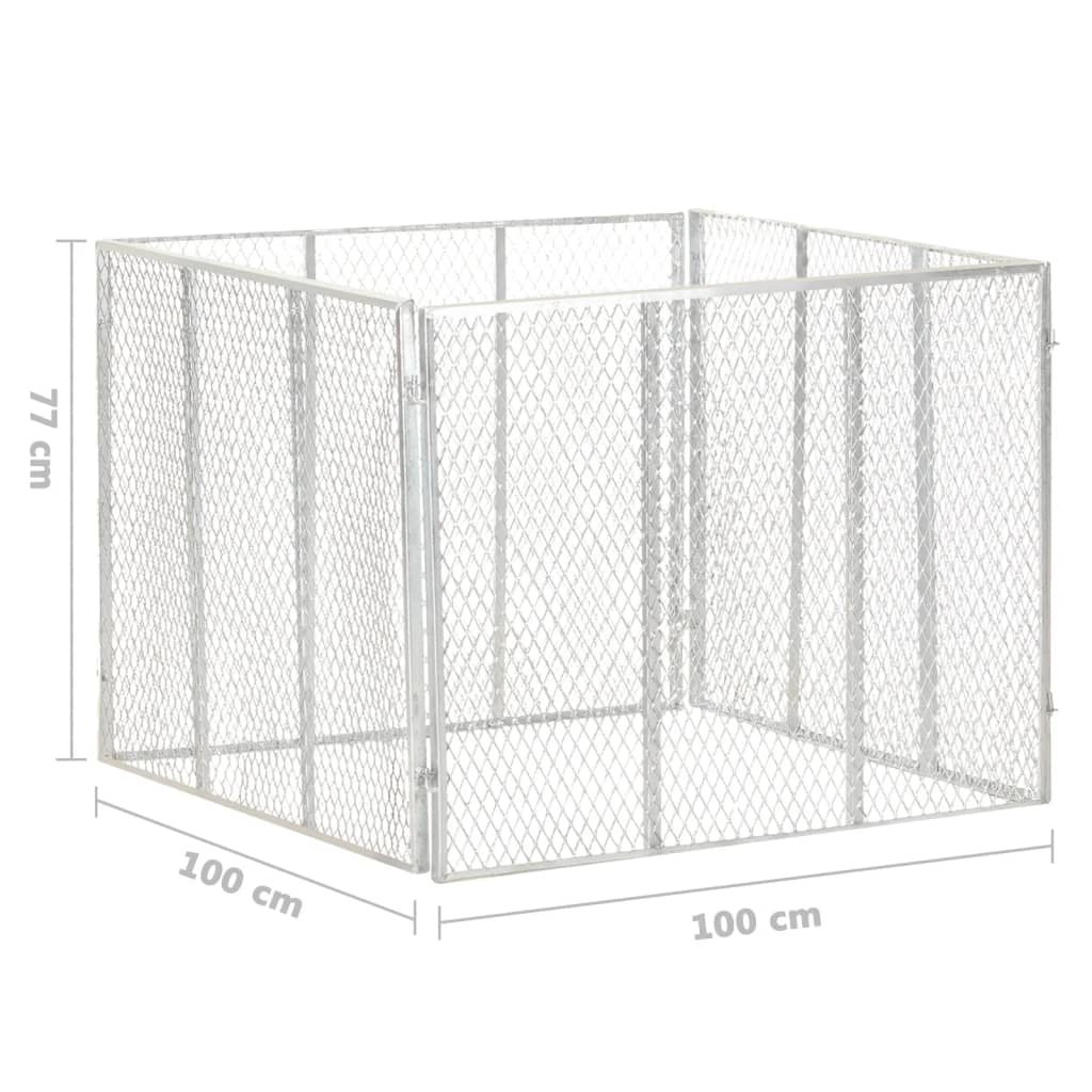 vidaXL Compostor de grădină, 100x100x77 cm, fier galvanizat vidaXL Compostor de grădină, 100x100x77 cm, fier galvanizat