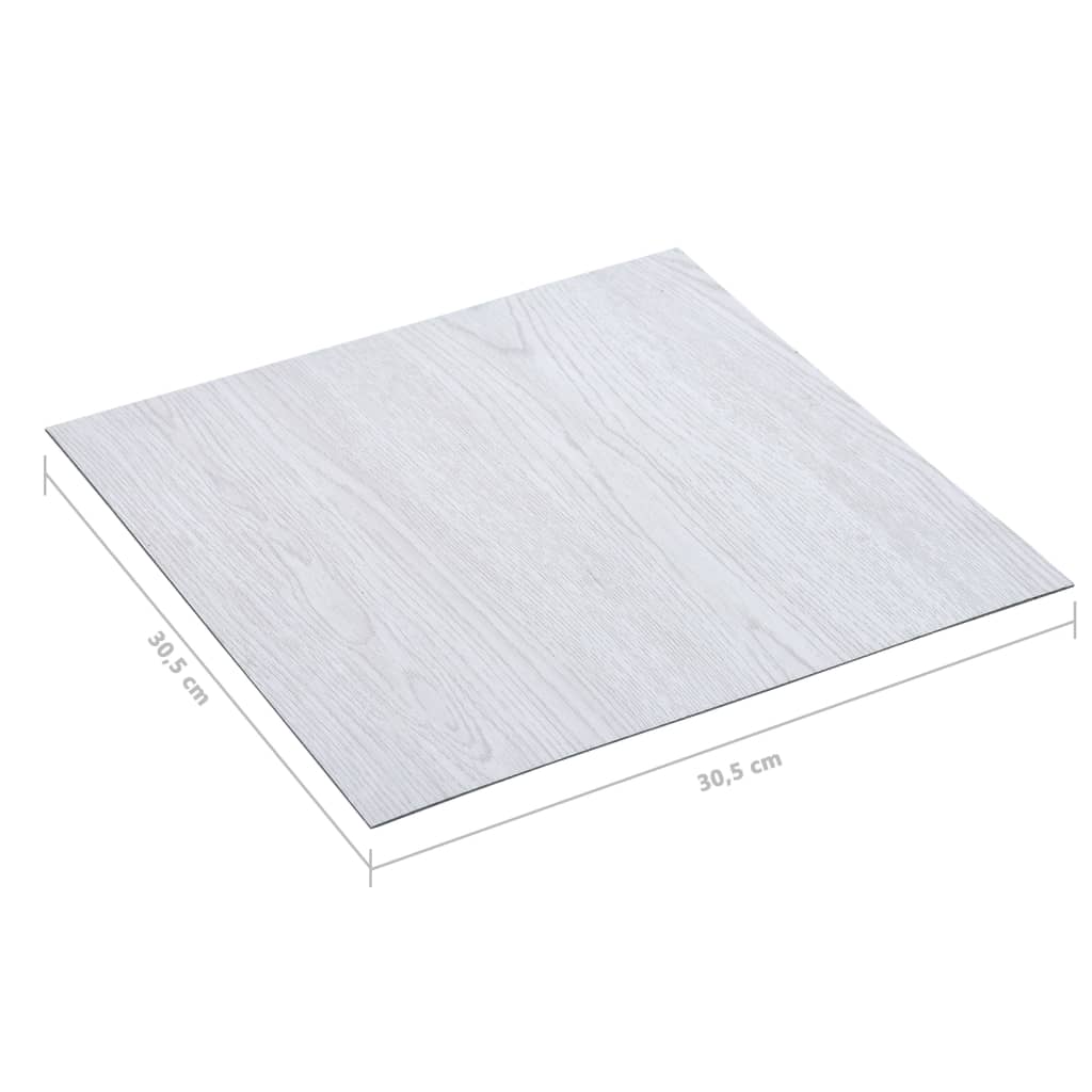 vidaXL Plăci de pardoseală autoadezive, alb, 5,11 m² PVC vidaXL Plăci de pardoseală autoadezive, alb, 5,11 m² PVC