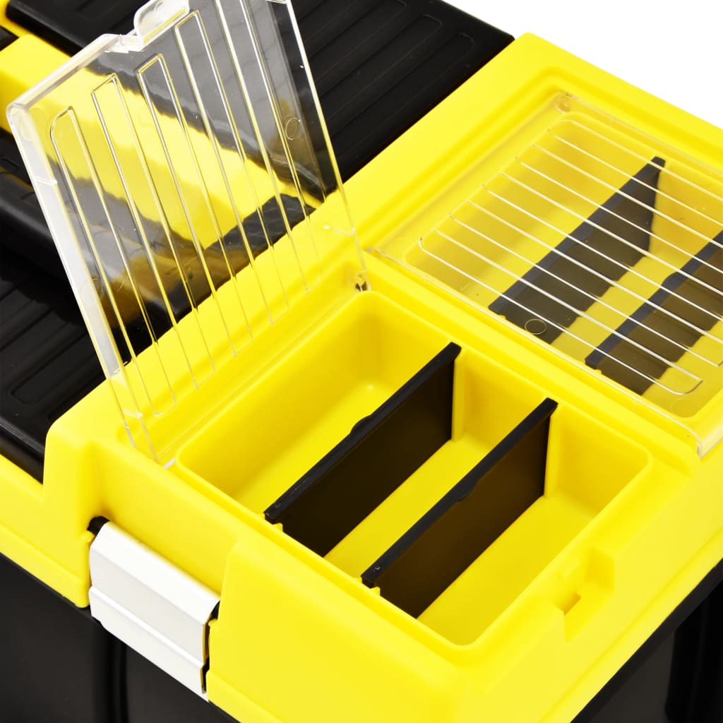 vidaXL Cutie de scule, galben, 595x337x316 mm, plastic vidaXL Cutie de scule, galben, 595x337x316 mm, plastic