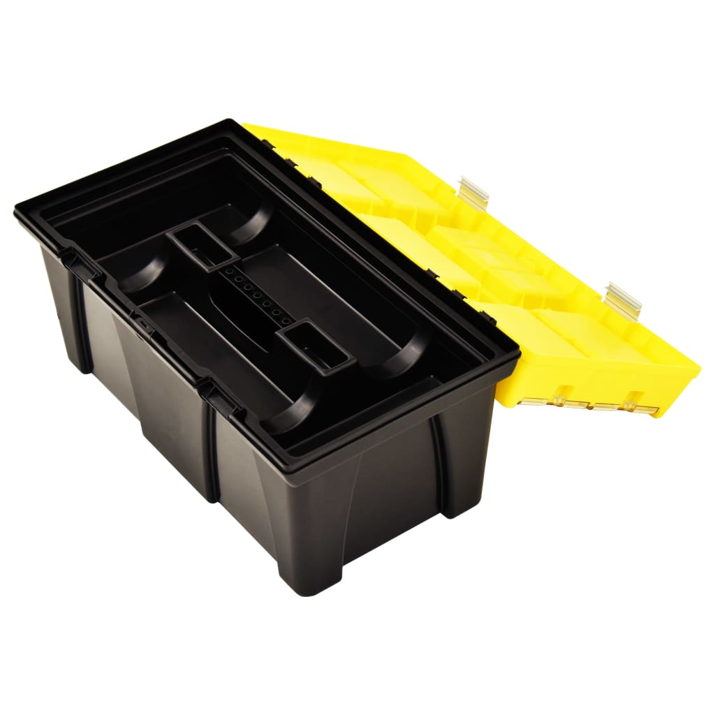 vidaXL Cutie de scule, galben, 595x337x316 mm, plastic vidaXL Cutie de scule, galben, 595x337x316 mm, plastic