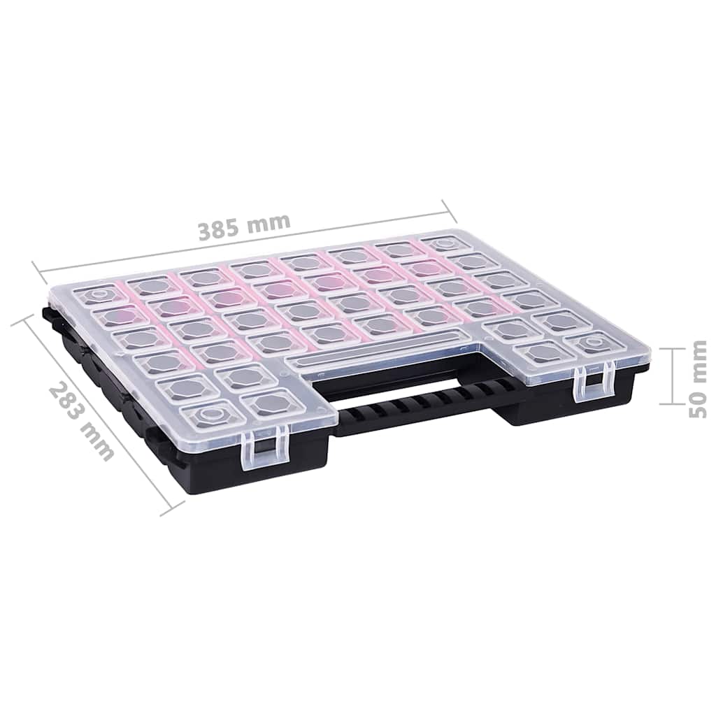 vidaXL Cutii sortare 5 buc separatoare reglabile 385x283x50 mm plastic