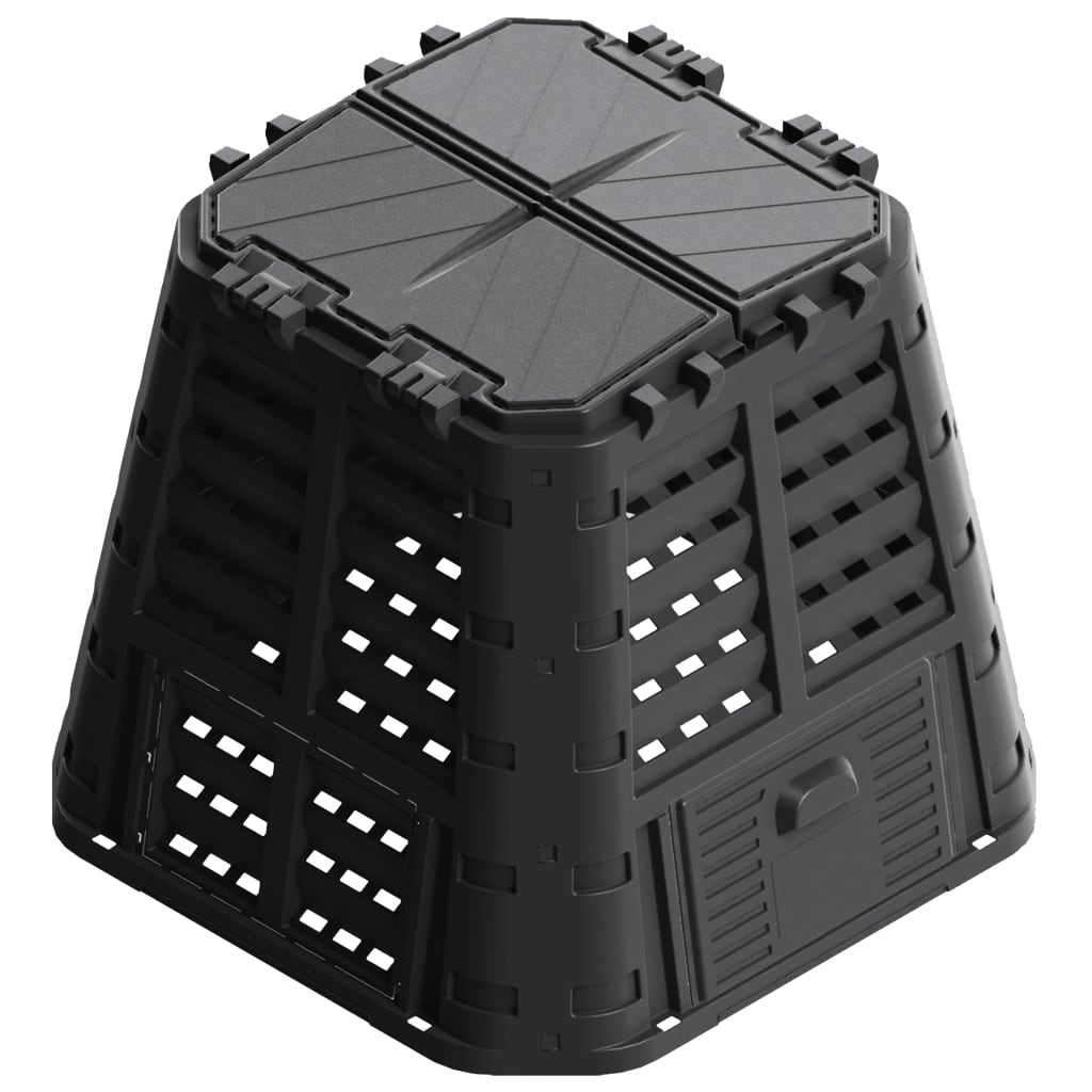 vidaXL Compostor de grădină, negru, 93,3x93,3x80 cm, 480 L vidaXL Compostor de grădină, negru, 93,3x93,3x80 cm, 480 L