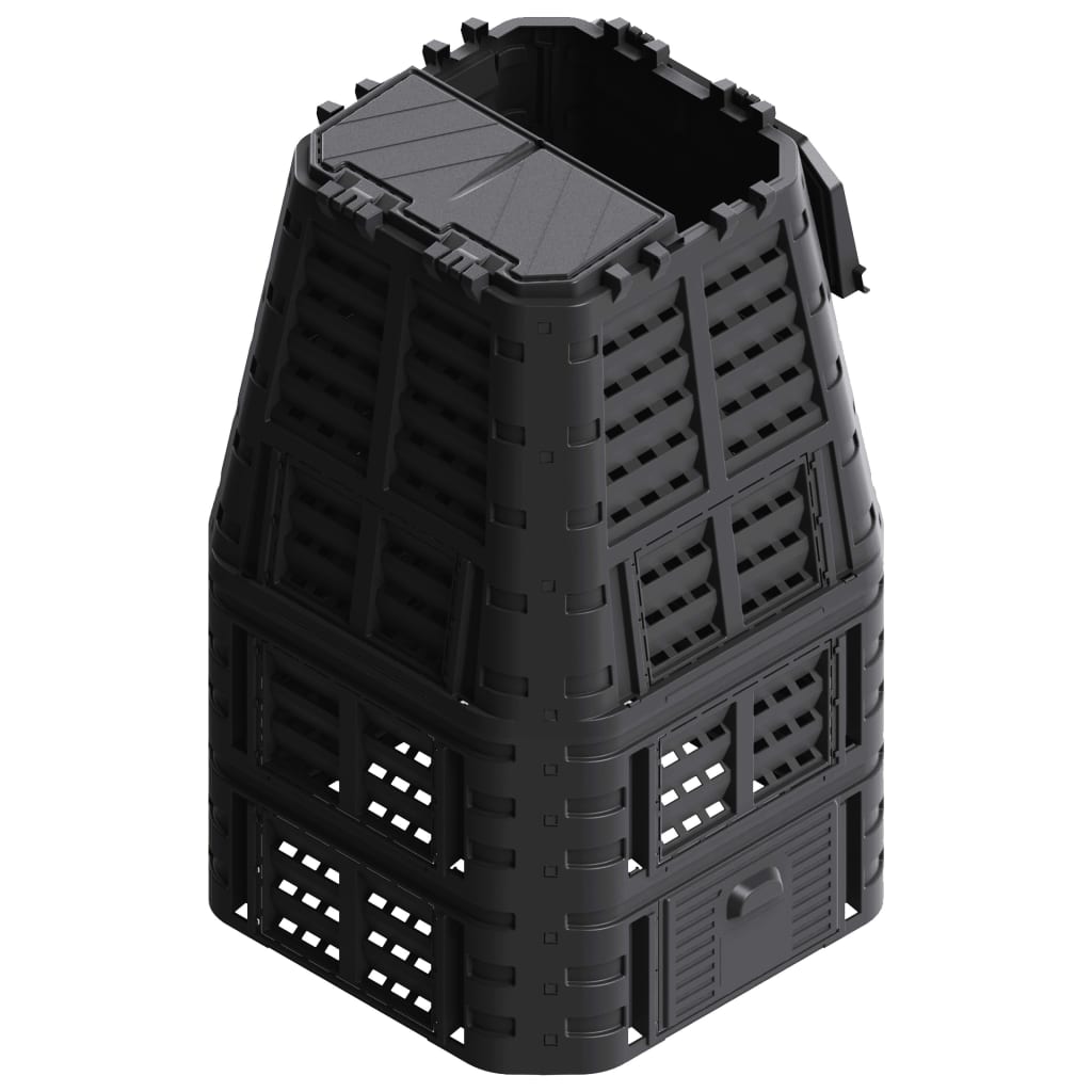 vidaXL Compostor de grădină, negru, 93,3x93,3x146 cm, 1000 L vidaXL Compostor de grădină, negru, 93,3x93,3x146 cm, 1000 L