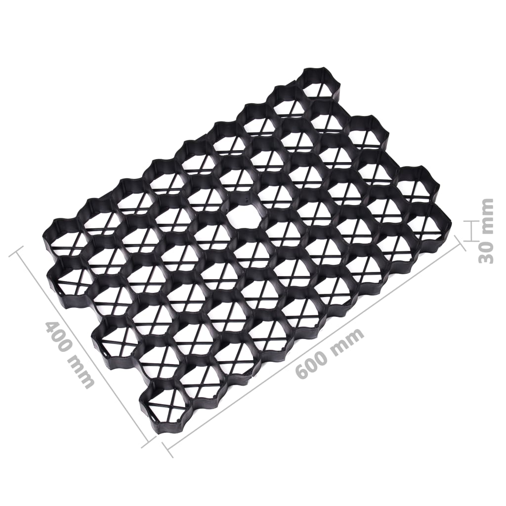 vidaXL Grilaje de gazon, 16 buc., negru, 60x40x3 cm, plastic vidaXL Grilaje de gazon, 16 buc., negru, 60x40x3 cm, plastic