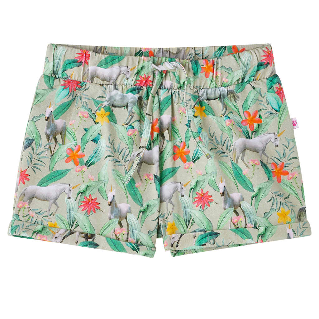 Pantaloni scurți de copii cu șnur, kaki, 104 Pantaloni scurți de copii cu șnur, kaki, 104