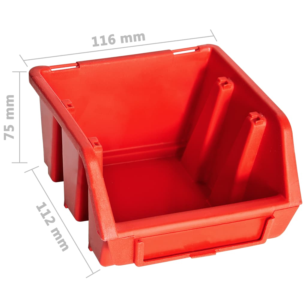 vidaXL Set cutii depozitare 32 piese cu panouri de perete, roșu&negru