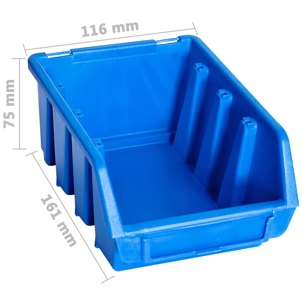 vidaXL Cutii de depozitare stivuibile, 20 buc., albastru, plastic vidaXL Cutii de depozitare stivuibile, 20 buc., albastru, plastic