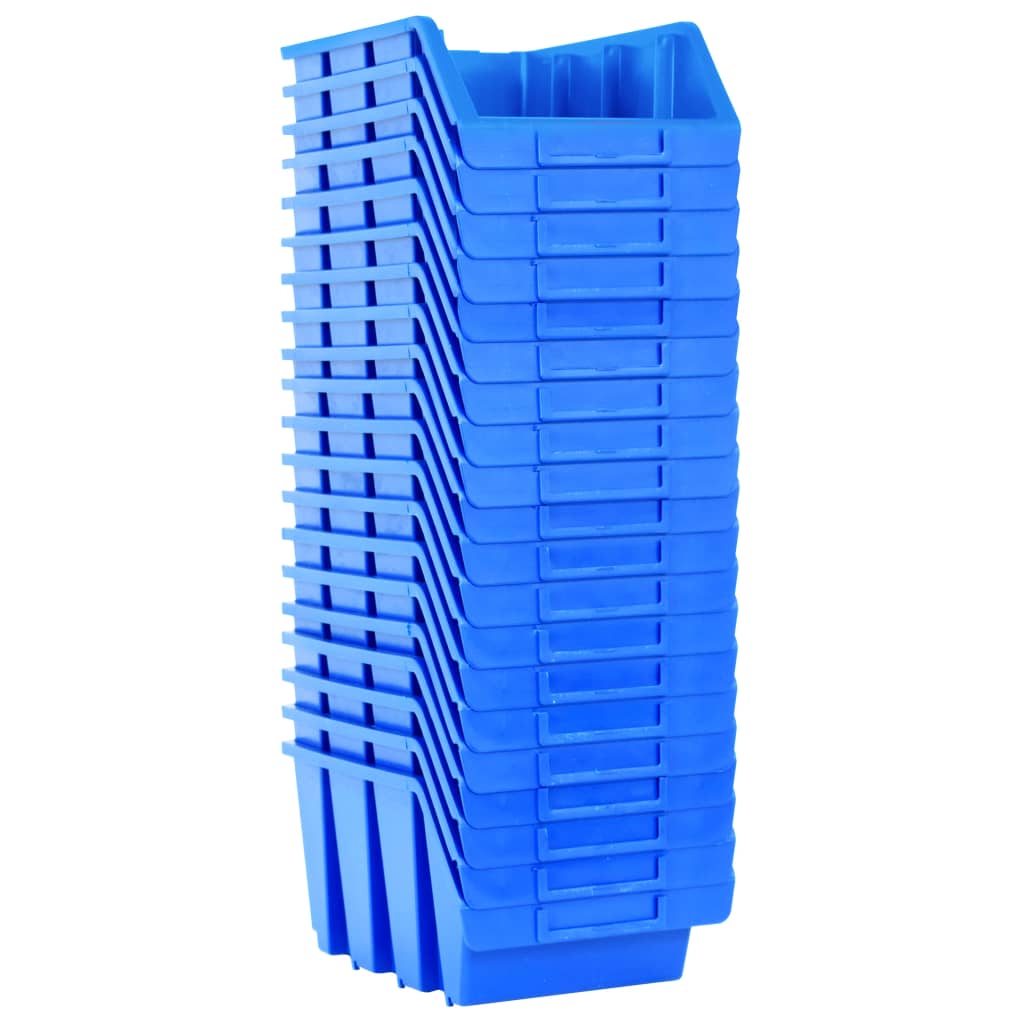 vidaXL Cutii de depozitare stivuibile, 20 buc., albastru, plastic
