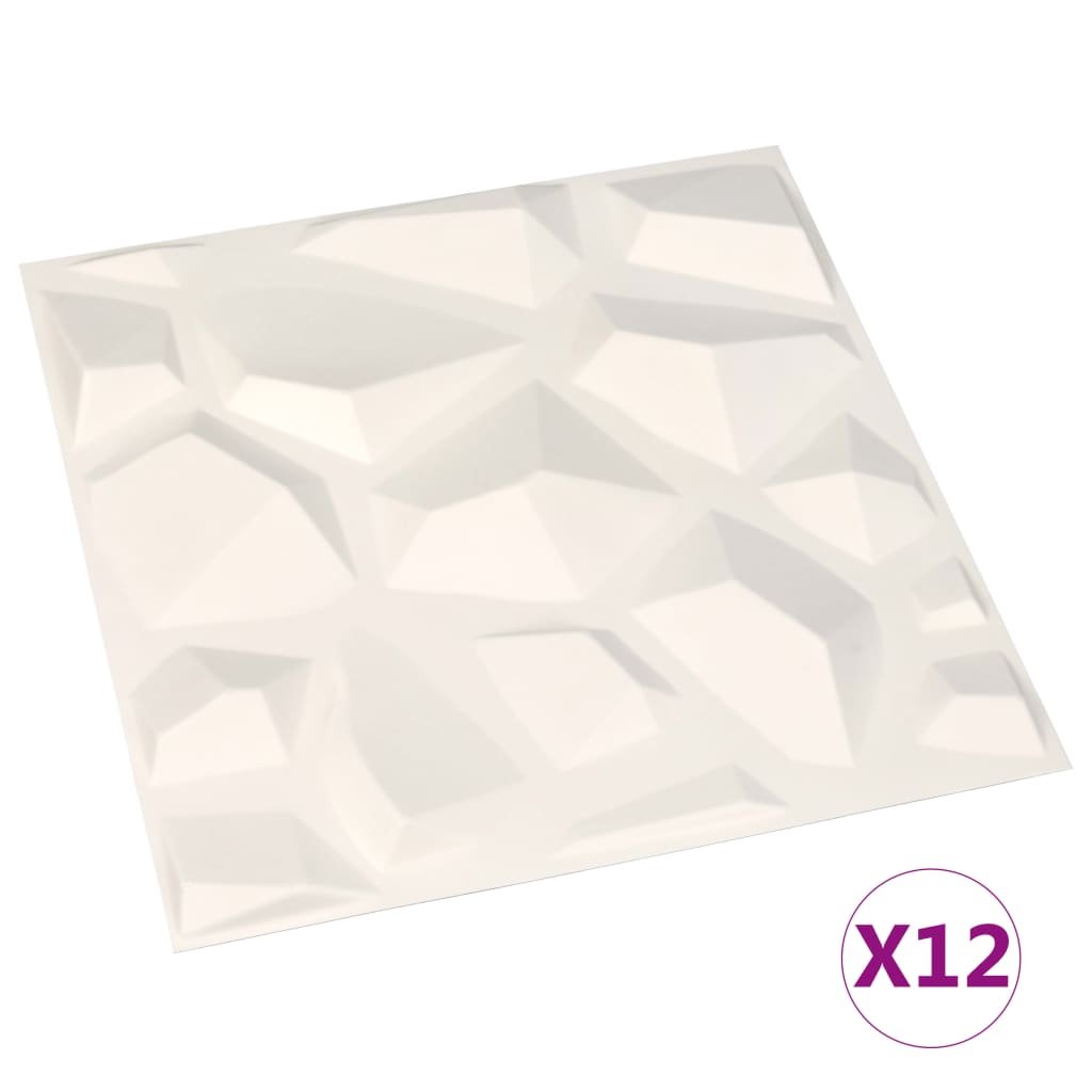 vidaXL Panouri de perete 3D, 12 buc., 0,5 x 0,5 m, 3 m²