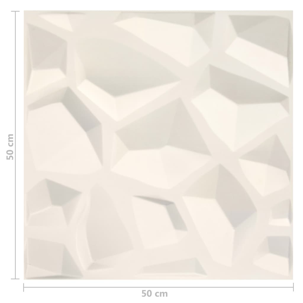 vidaXL Panouri de perete 3D, 12 buc., 0,5 x 0,5 m, 3 m²