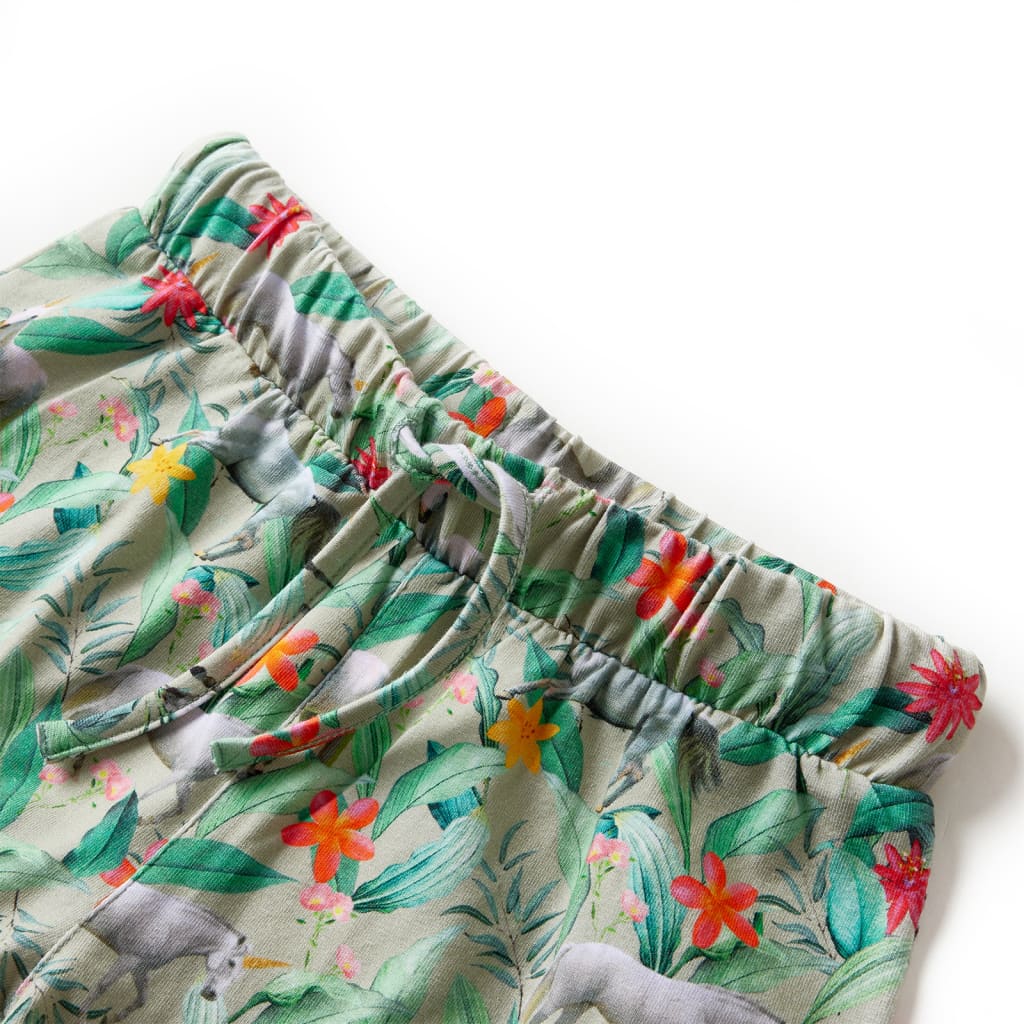Pantaloni scurți de copii cu șnur, kaki, 128 Pantaloni scurți de copii cu șnur, kaki, 128