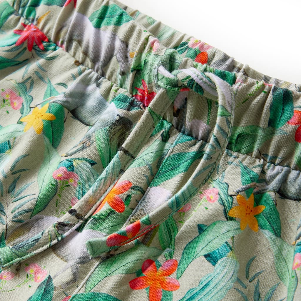 Pantaloni scurți de copii cu șnur, kaki, 128 Pantaloni scurți de copii cu șnur, kaki, 128