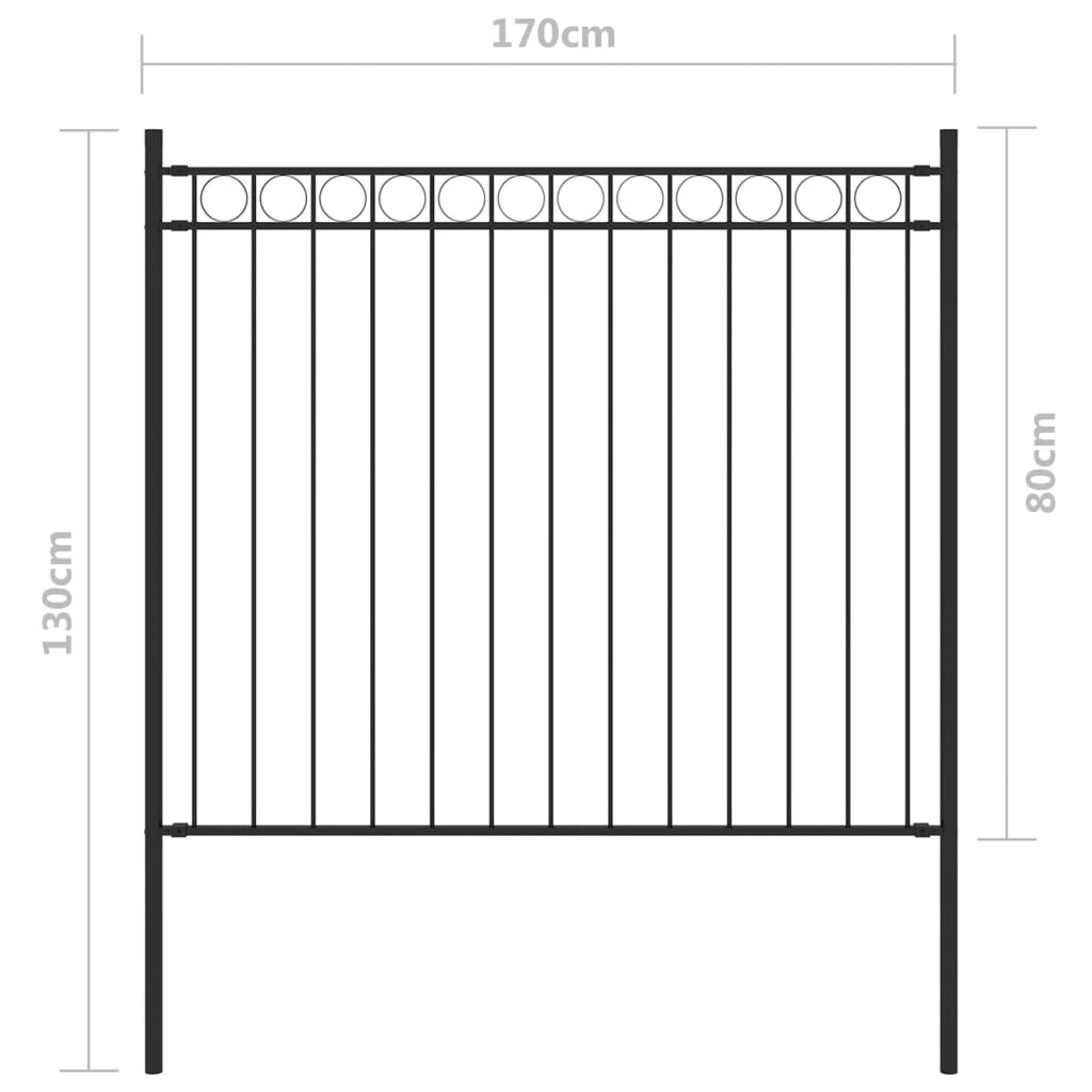 vidaXL Gard de grădină din oțel 1,81x0,8 m negru vidaXL Gard de grădină din oțel 1,81x0,8 m negru