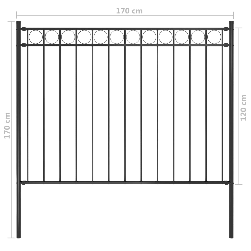 vidaXL Gard de grădină din oțel 1,81x1,2 m negru vidaXL Gard de grădină din oțel 1,81x1,2 m negru
