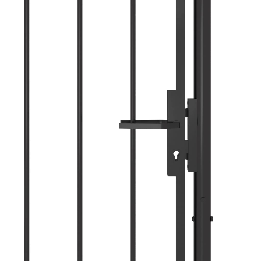vidaXL Poartă de grădină, negru, 1 x 2,5 m, oțel