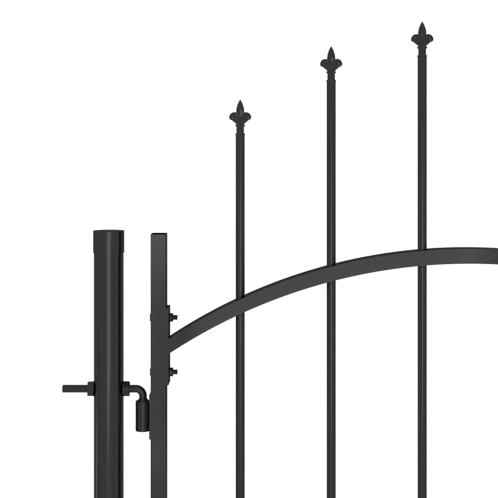 vidaXL Poartă gard pentru grădină cu vârf suliță, negru, 5 x 2 m vidaXL Poartă gard pentru grădină cu vârf suliță, negru, 5 x 2 m