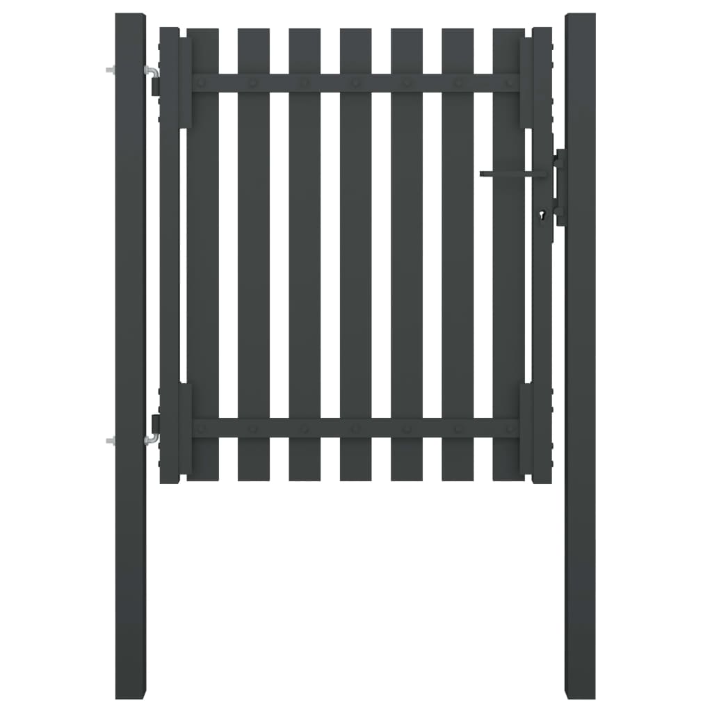 vidaXL Poartă de gard grădină, antracit, 1 x 1,25 m, oțel vidaXL Poartă de gard grădină, antracit, 1 x 1,25 m, oțel