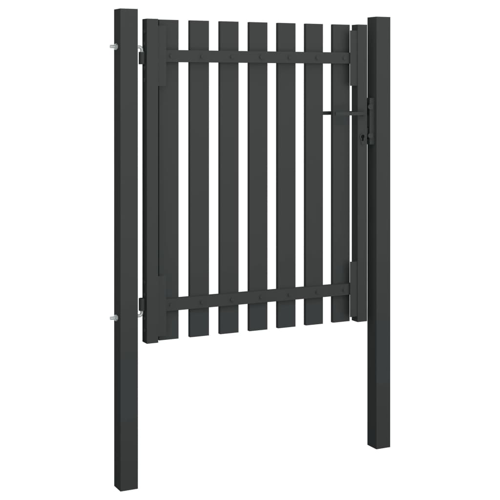 vidaXL Poartă de gard grădină, antracit, 1 x 1,5 m, oțel