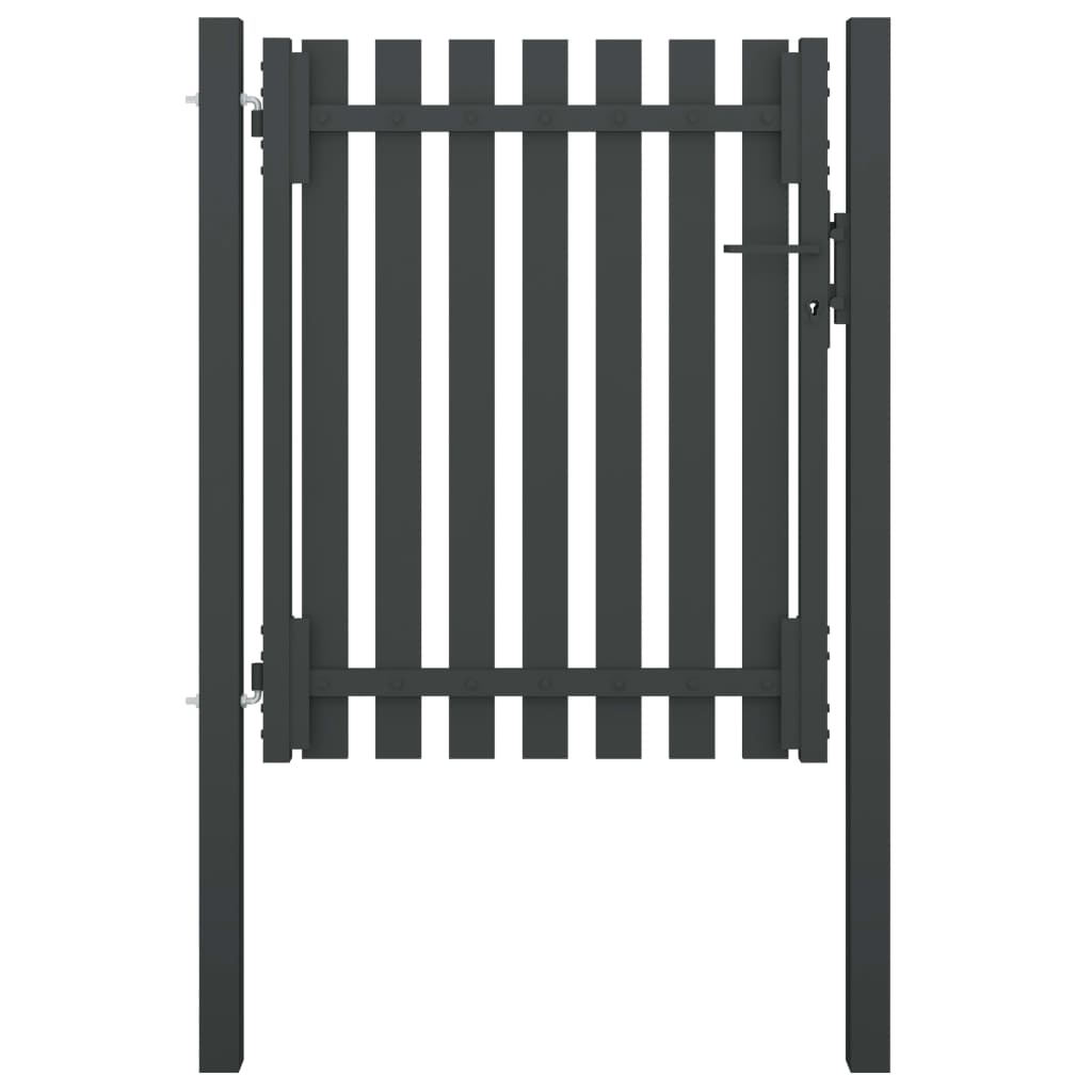 vidaXL Poartă de gard grădină, antracit, 1 x 1,5 m, oțel