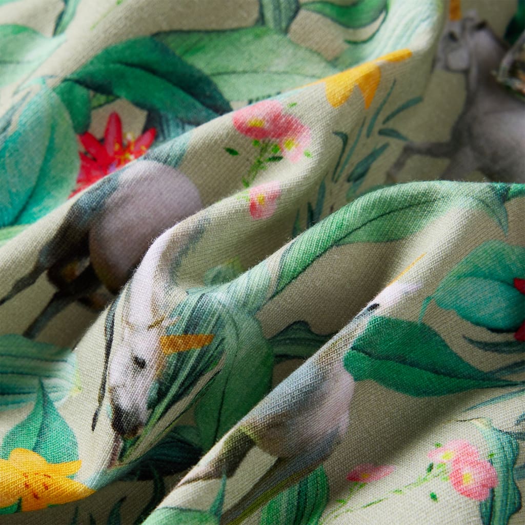Rochie copii cu mâneci largi kaki deschis 104