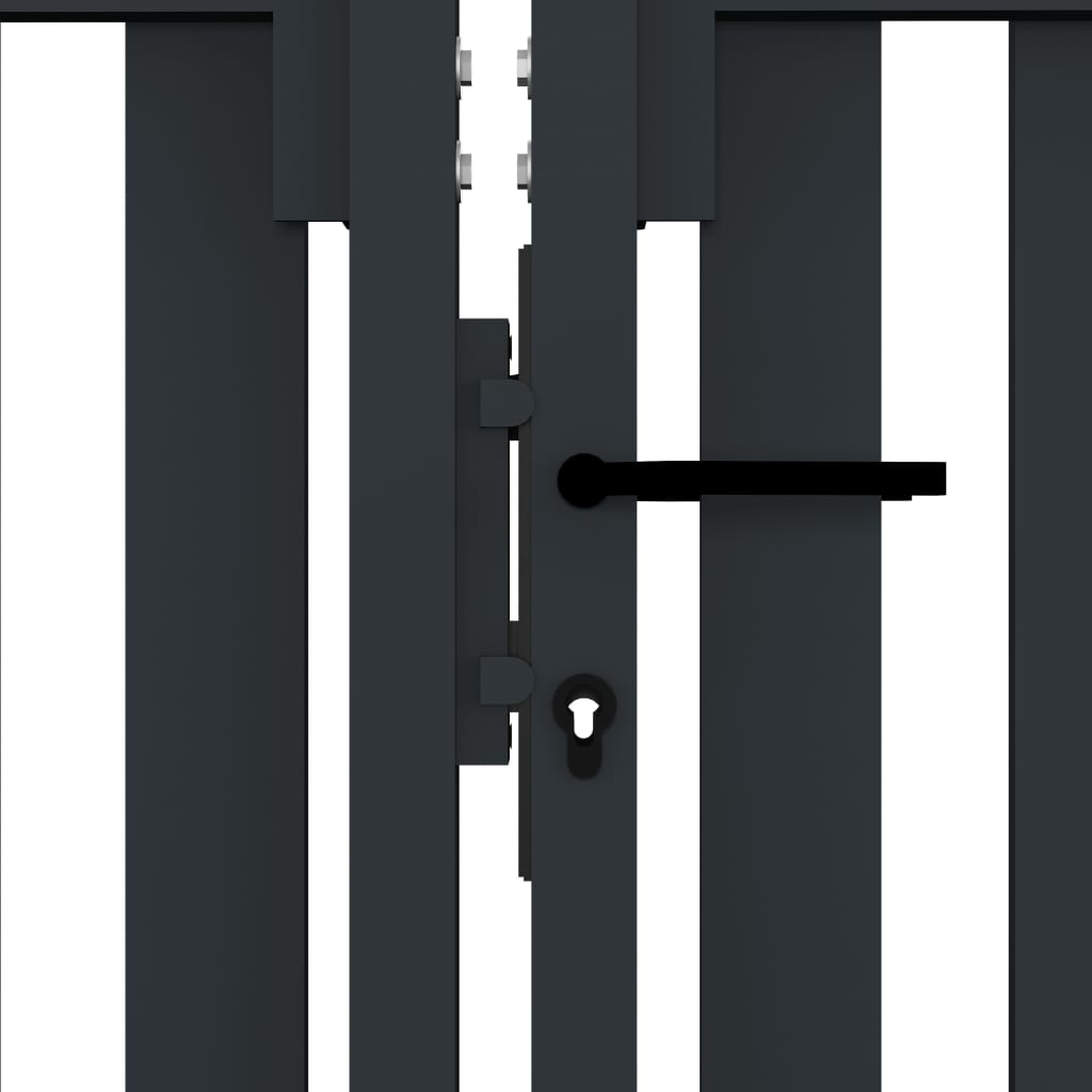 vidaXL Poartă de gard dublă, antracit, 306 x 200 cm, oțel vidaXL Poartă de gard dublă, antracit, 306 x 200 cm, oțel