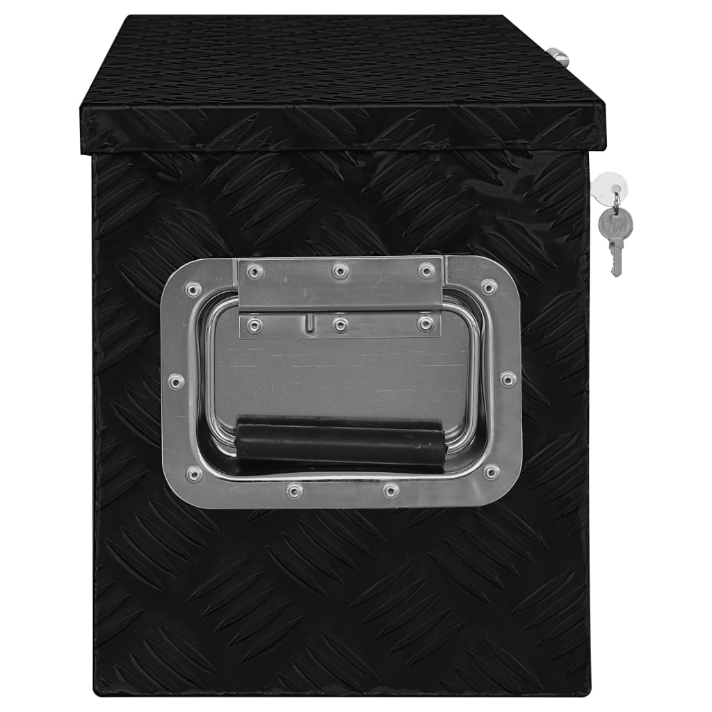 vidaXL Ladă de aluminiu, negru, 80 x 30 x 35 cm vidaXL Ladă de aluminiu, negru, 80 x 30 x 35 cm