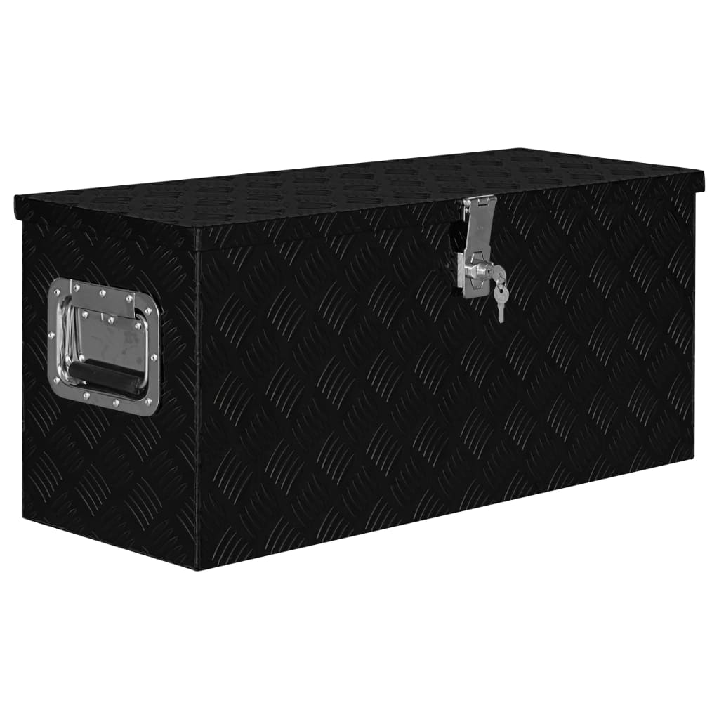 vidaXL Ladă de aluminiu, negru, 80 x 30 x 35 cm vidaXL Ladă de aluminiu, negru, 80 x 30 x 35 cm