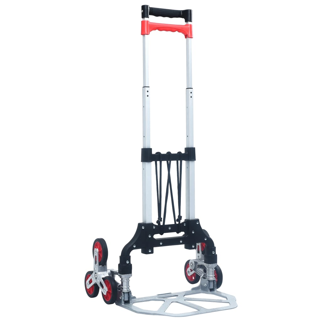vidaXL Cărucior pliabil pentru scări, 70 kg, argintiu, aluminiu vidaXL Cărucior pliabil pentru scări, 70 kg, argintiu, aluminiu