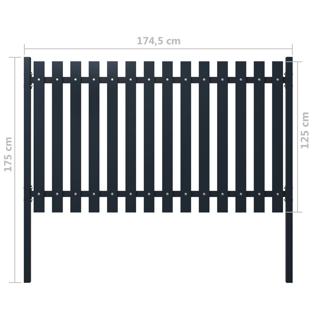 vidaXL Panou de gard antracit 178x125 cm oțel vopsit în câmp electrostatic vidaXL Panou de gard antracit 178x125 cm oțel vopsit în câmp electrostatic