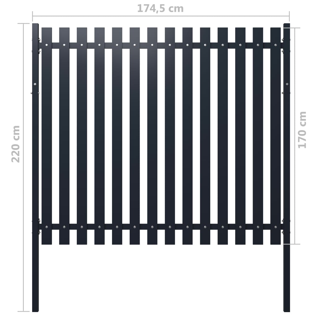 vidaXL Panou de gard antracit 178x170 cm oțel vopsit în câmp electrostatic vidaXL Panou de gard antracit 178x170 cm oțel vopsit în câmp electrostatic