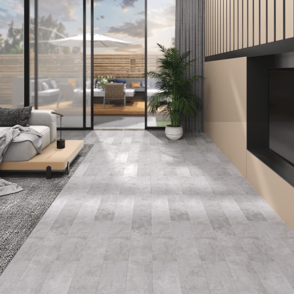 vidaXL Plăci pardoseală autoadezive, gri pământiu, 5,02 m², PVC, 2 mm vidaXL Plăci pardoseală autoadezive, gri pământiu, 5,02 m², PVC, 2 mm