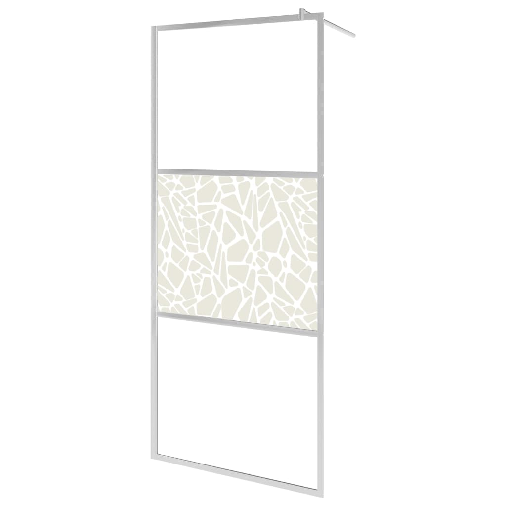 vidaXL Paravan de duș walk-in, 100 x 195 cm, sticlă ESG, model piatră vidaXL Paravan de duș walk-in, 100 x 195 cm, sticlă ESG, model piatră