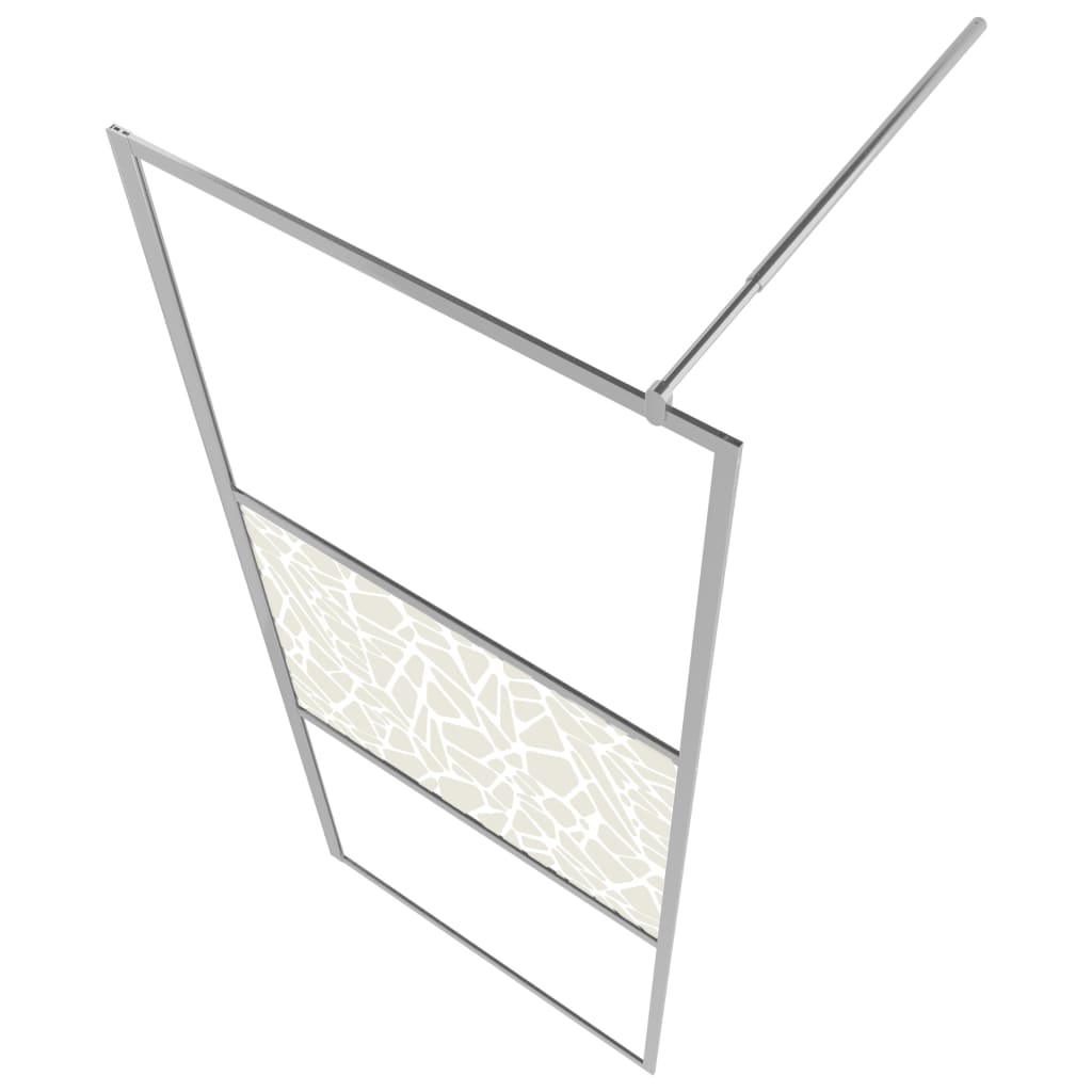vidaXL Paravan de duș walk-in, 100 x 195 cm, sticlă ESG, model piatră vidaXL Paravan de duș walk-in, 100 x 195 cm, sticlă ESG, model piatră