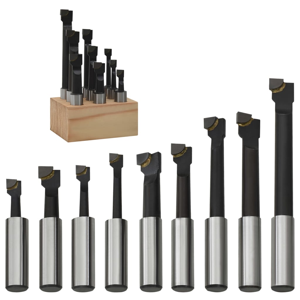vidaXL Freze alezare 9 buc. 12 mm cu baza din lemn vidaXL Freze alezare 9 buc. 12 mm cu baza din lemn