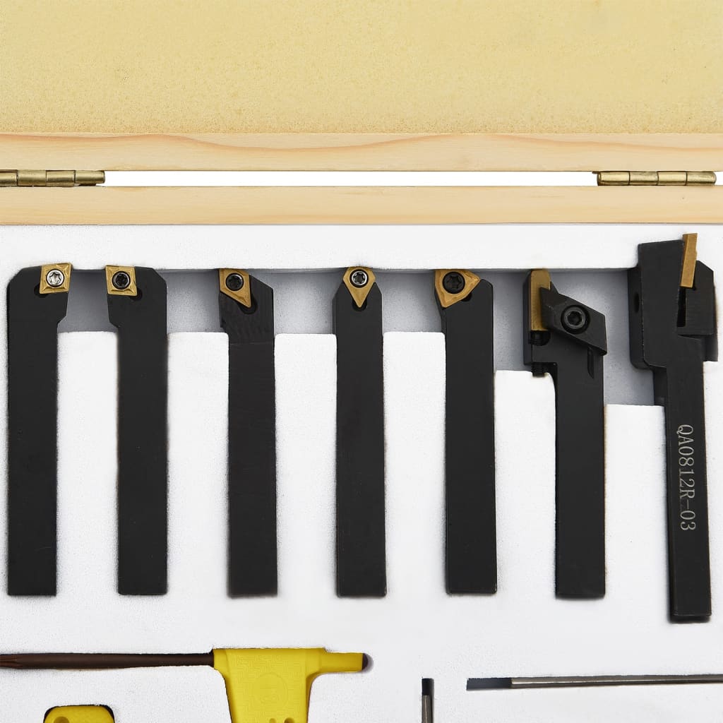 vidaXL Set unelte de strunjire indexabile, 12 piese, 8x8 mm, 70 mm vidaXL Set unelte de strunjire indexabile, 12 piese, 8x8 mm, 70 mm