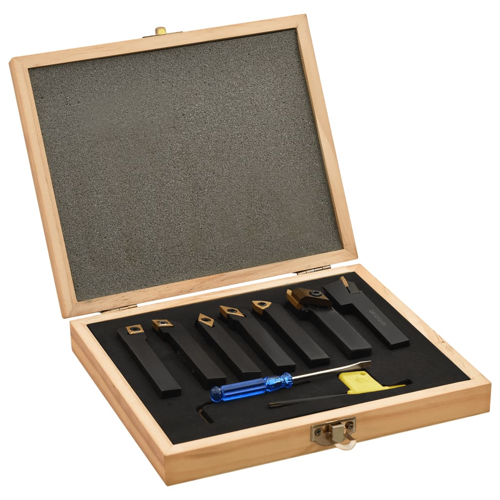 vidaXL Set unelte de strunjire indexabile, 12 piese, 12 x 12 mm, 80 mm vidaXL Set unelte de strunjire indexabile, 12 piese, 12 x 12 mm, 80 mm