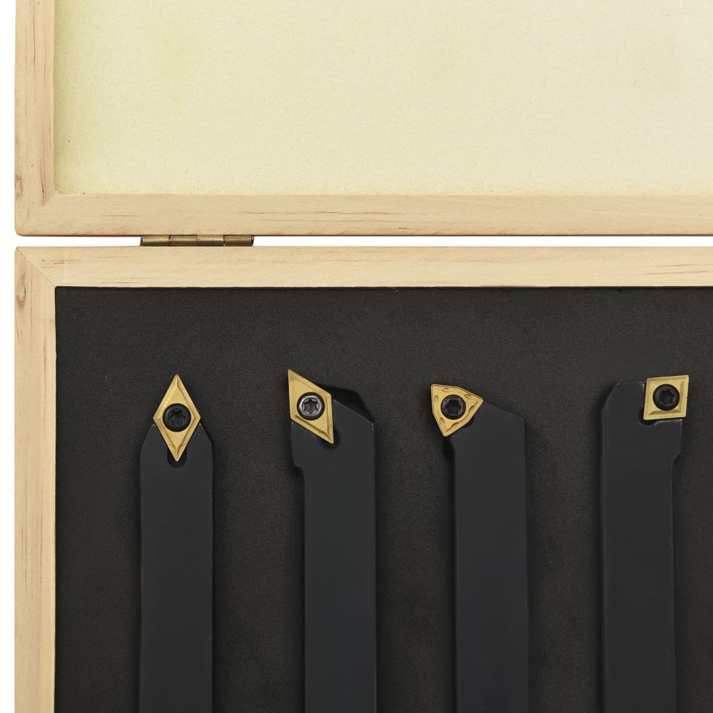 vidaXL Set unelte de strunjire indexabile, 12 piese, 16x16 mm, 100 mm vidaXL Set unelte de strunjire indexabile, 12 piese, 16x16 mm, 100 mm