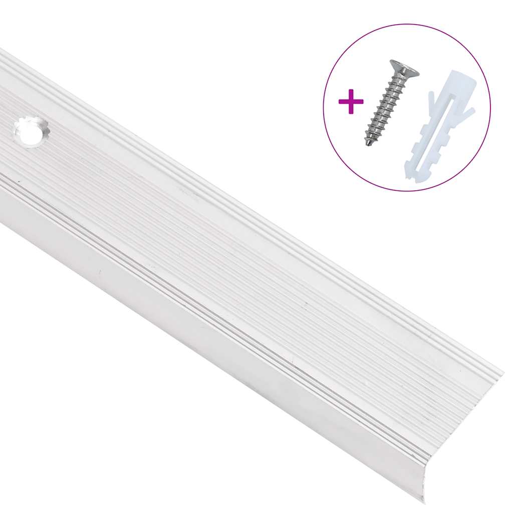 vidaXL Profile trepte în formă de L, 15 buc, argintiu, 90 cm, aluminiu vidaXL Profile trepte în formă de L, 15 buc, argintiu, 90 cm, aluminiu