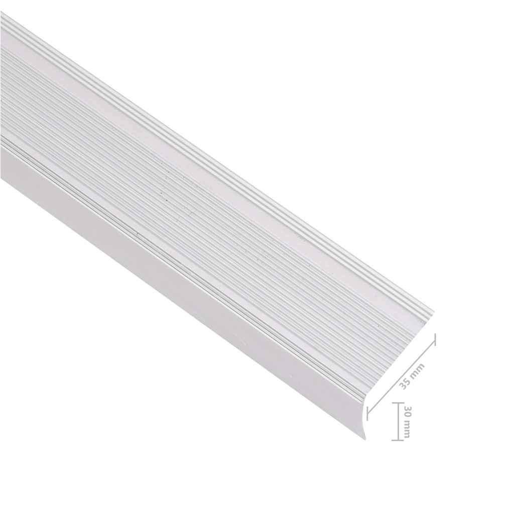 vidaXL Profile trepte în formă de L, 5 buc, argintiu, 90 cm, aluminiu