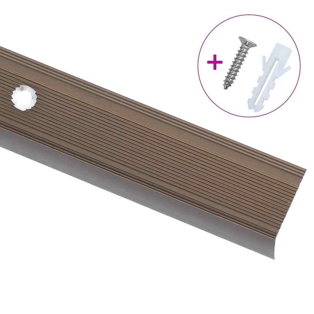 vidaXL Profile trepte în formă de L, 15 buc., maro, 90 cm, aluminiu vidaXL Profile trepte în formă de L, 15 buc., maro, 90 cm, aluminiu