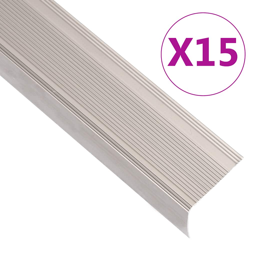 vidaXL Profile trepte în formă de L, 15 buc. șampanie 90 cm aluminiu vidaXL Profile trepte în formă de L, 15 buc. șampanie 90 cm aluminiu