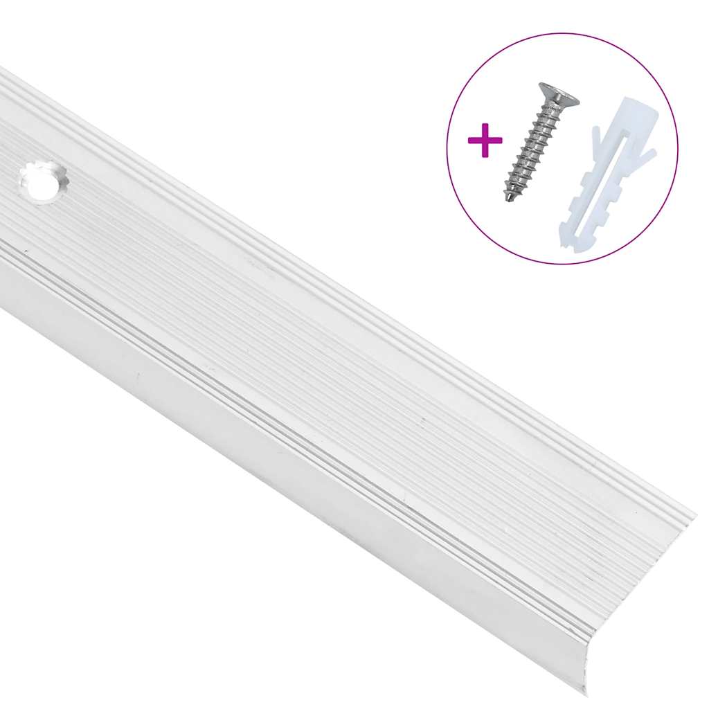 vidaXL Profile trepte formă L, 15 buc, argintiu, 100 cm, aluminiu vidaXL Profile trepte formă L, 15 buc, argintiu, 100 cm, aluminiu