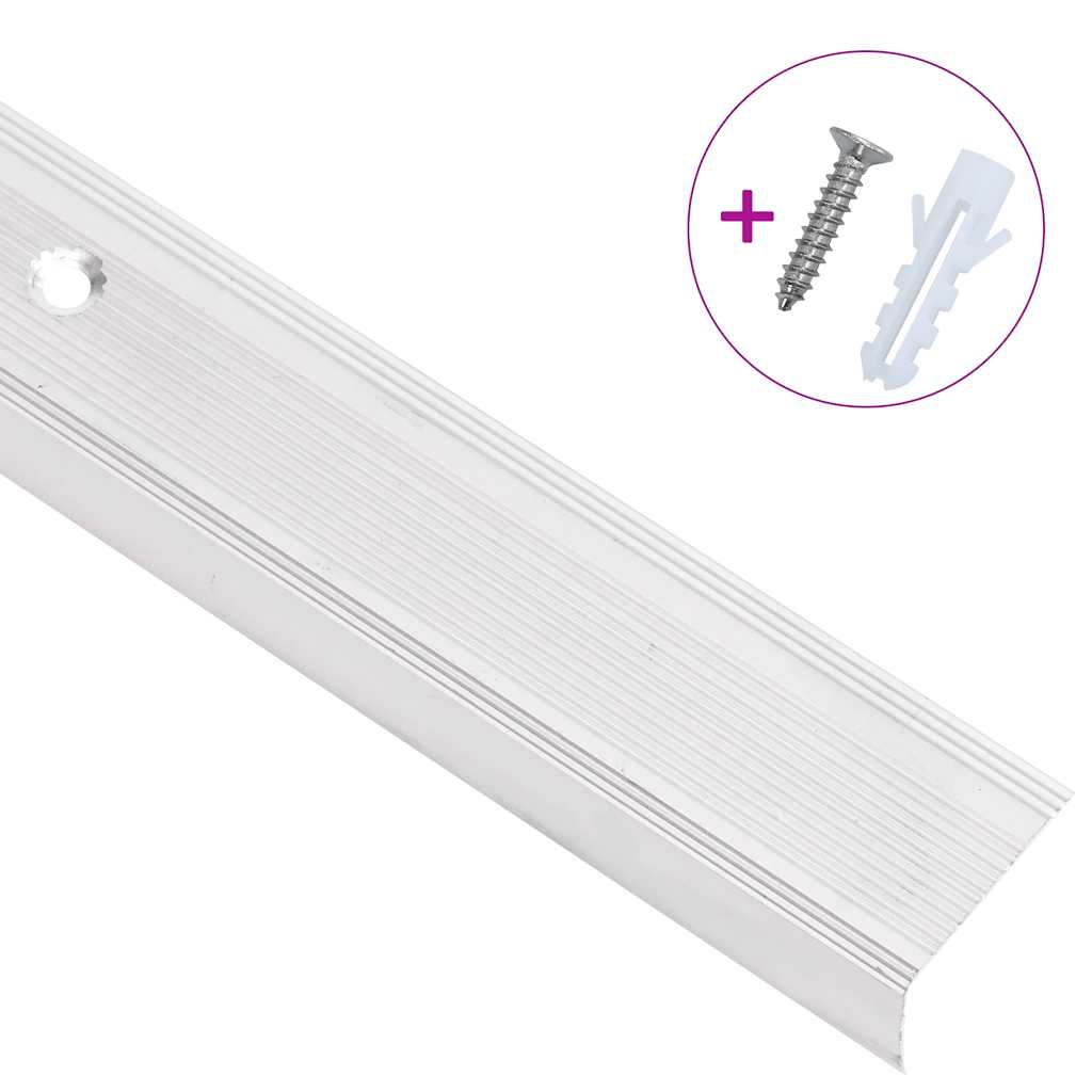 vidaXL Profile trepte în formă de L, 5 buc, argintiu, 100 cm, aluminiu vidaXL Profile trepte în formă de L, 5 buc, argintiu, 100 cm, aluminiu