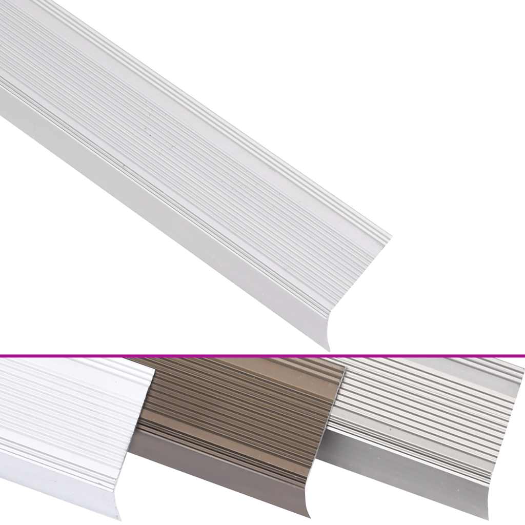vidaXL Profile trepte în formă de L, 5 buc, argintiu, 100 cm, aluminiu vidaXL Profile trepte în formă de L, 5 buc, argintiu, 100 cm, aluminiu