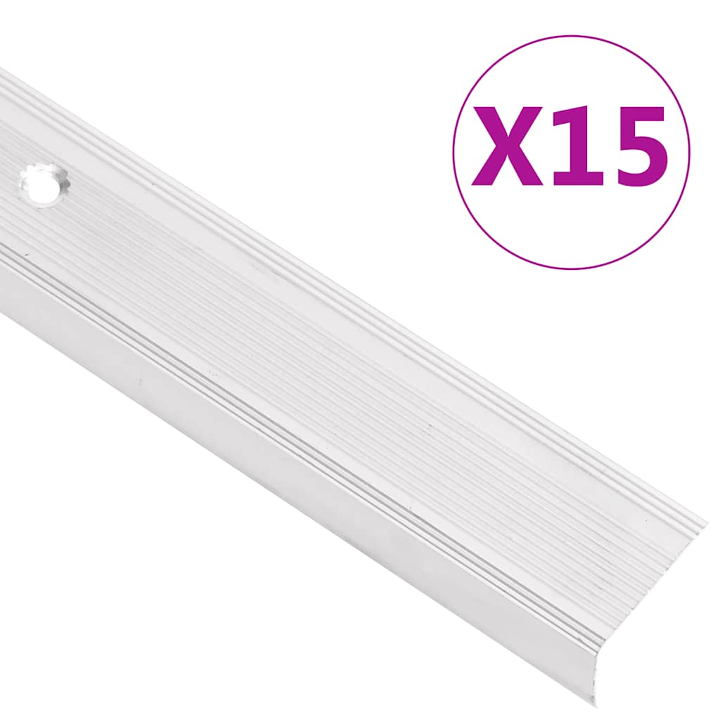vidaXL Profile trepte formă L, 15 buc, argintiu, 100 cm, aluminiu vidaXL Profile trepte formă L, 15 buc, argintiu, 100 cm, aluminiu